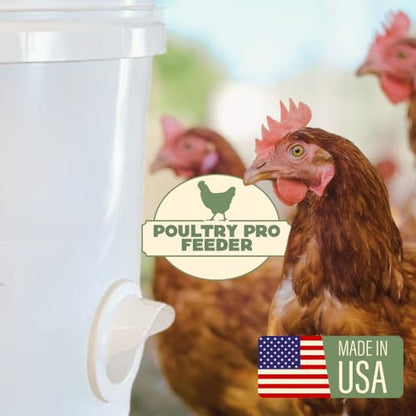 The Original Poultry Pro DIY Chicken Feeder Kit - Single Port Weatherproof - As Seen On Shark Tank, Gravity Fed Chicken Feeder, for Buckets, Bins & Troughs (Bucket & Hole Saw Not Included) - 1 Port - style: Original Feeder 1 Pack