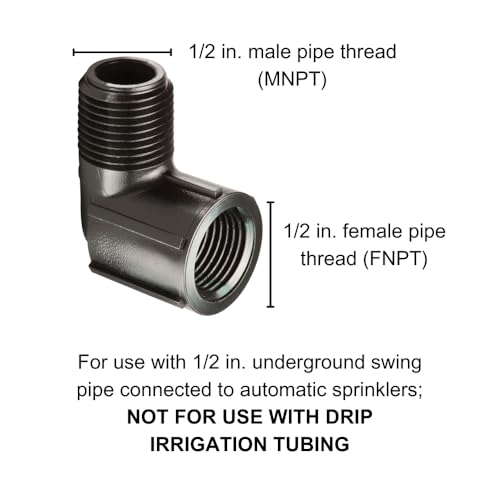 Rain Bird SWGS050S EZ Pipe Elbow Fitting, 1/2" Female Pipe Thread x 1/2" Male Pipe Thread, 1-Pack - size: 1 Pack, style: 1/2" MNPT x 1/2" FNPT Elbow