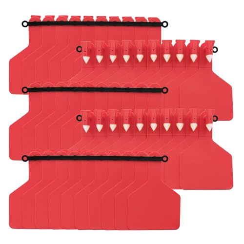 Cattle Ear Tags 50/100 Pcs Cow Ear Tags 11x7.5cm Eight Blank Ear Tags Cattle Cow Livestock Ear Tag for Animal Cow Marking Manage for Animals(Red,50 Pcs) - color: Red, size: 50 Pcs