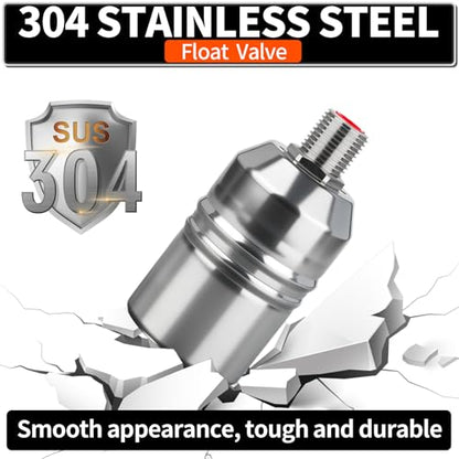 1/2“ 304 Stainless Steel Automatic Water Level Control Float Valve for Water Tank, Cattle Trough, Pools, Livestock (With Elbow, Metal Clip, 1/2" to 3/4" adapter) (3-Pcak) - color: 3-Pcak