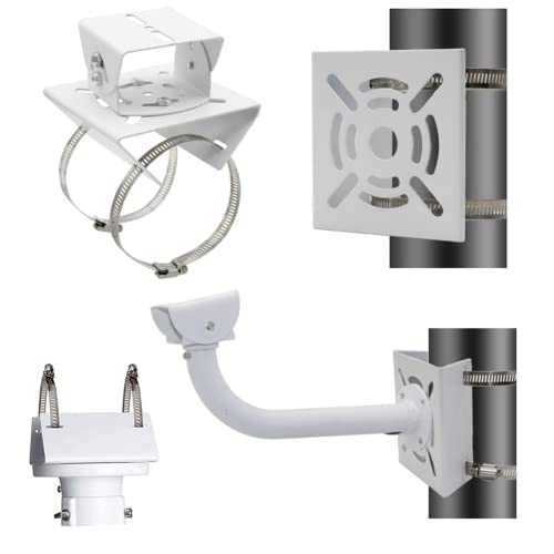 2pcs Universal Wall Mounting Bracket with 4 Loops, Vertical Pole Mount Adapter for CCTV Security Camera PTZ Dome Indoor Outdoor AP Access Point Client CPE