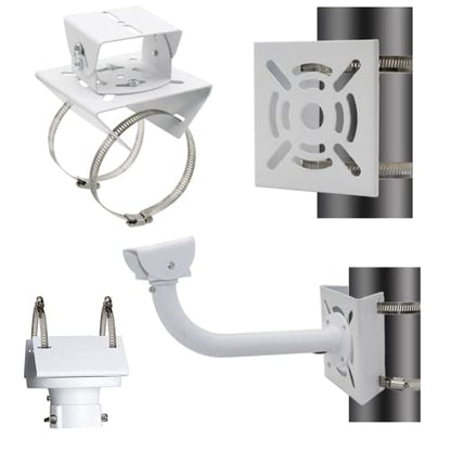 2pcs Universal Wall Mounting Bracket with 4 Loops, Vertical Pole Mount Adapter for CCTV Security Camera PTZ Dome Indoor Outdoor AP Access Point Client CPE