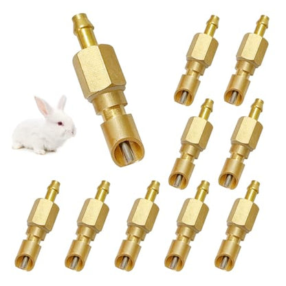Barss Nipples Water Dispenser Automatic Metal Watering System for Rabbits, Guinea Pigs, Rat, Ferrets and Other Small Animals（10Pcs ）