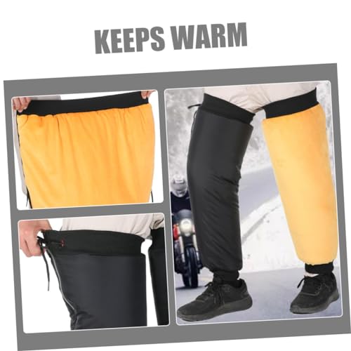 PRETYZOOM 1 Pair Outdoor Motorcycle Leg Gaiters Calf Covers with Slip Straps for Winter Riding Reflective Material for Safety Warm and Durable Design for Electric Bikes and Motorcycles