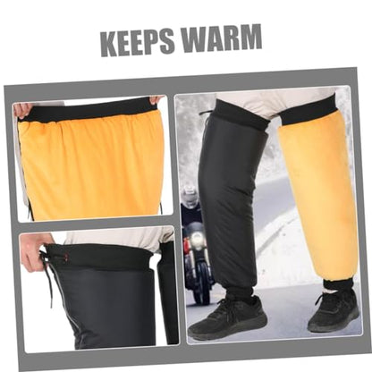 PRETYZOOM 1 Pair Outdoor Motorcycle Leg Gaiters Calf Covers with Slip Straps for Winter Riding Reflective Material for Safety Warm and Durable Design for Electric Bikes and Motorcycles