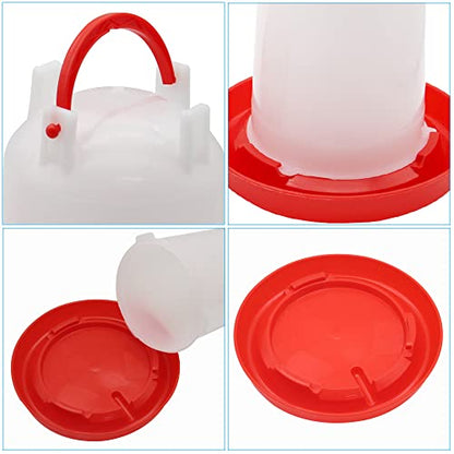 Chick Feeder and Waterer Kit, 1.5kg Chick Feeder and 1.5L Chick Waterer for Poultry Duck Quail Hanging Poultry Plastic Containers for Outdoor