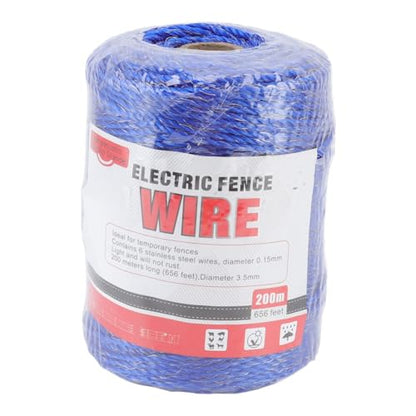 Electric Fence Wire, 6 Strand Stainless Steel 200M Poly Wire Electric Fencing Wire, Durable Polywire Electric Fence for Livestock(MLD-040F) - color: 040F