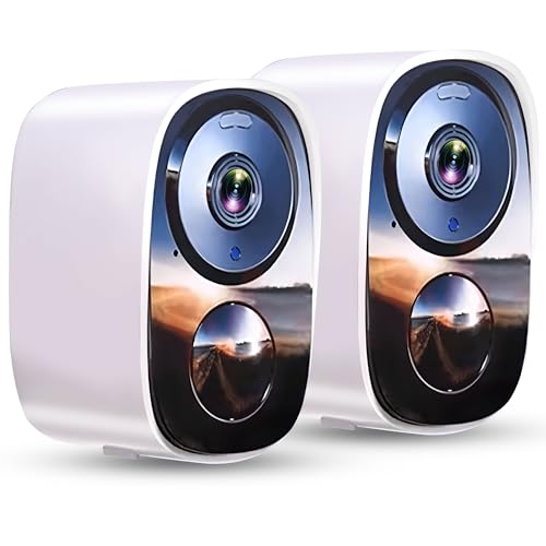2026 Upgraded 2K Security Cameras Wireless Outdoor (2 Pack), Free Cloud Storage, Long Battery Life, AI Motion Detection, Spotlight & Siren, Waterproof, WiFi Surveillance Outdoor Camera with 2-Way Talk - color: White - 2 Pack Camera