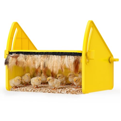 Heating Brooder Plate for Chicks Ducklings, Adjustable 3 Levels Temperature Brooder House for Keeping Poultry Warm(Yellow, L) - color: Yellow