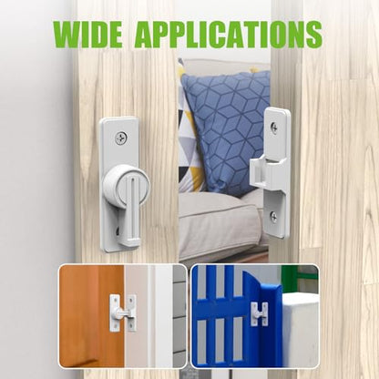 Barn Door Lock Hardware, Heavy Duty 90 Degree Flip Latch Privacy Lock, Zinc Alloy Sliding Barn Door Latch for Bathroom, Bedroom, Closet, Garage, Shed and Gate (White-1PC) - color: White-1PC