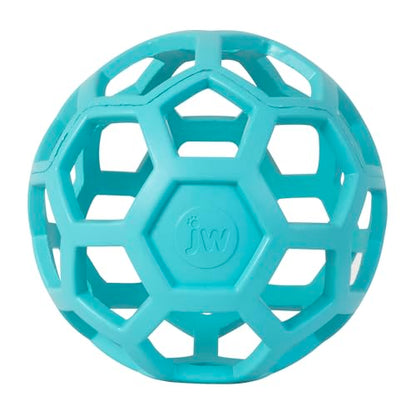 JW Pet HOL-ee Roller™, Dog Toy Puzzle Ball, Natural Rubber, Large (5.5” Inch Diameter), Blue - color: Blue, size: 5.5 Inch