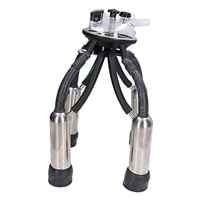 Cow Milking Cluster, Stainless Steel Rustproof Shell Silicone Liners Vacuum Pump Milking Machine Milker Claw with Accessories for Cattle and Sheep