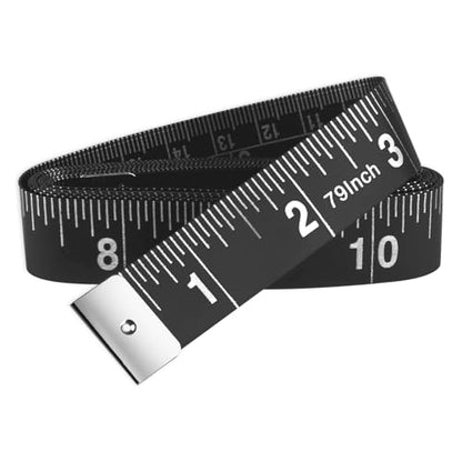 GDMINLO 2 Pack Sewing Tape Measure120Inch/300cmDouble-Scale Soft Tape Measuring Body Weight Loss Medical Body Measurement Sewing Tailor Cloth Ruler Dressmaker Flexible Ruler Tape Measure (Black)