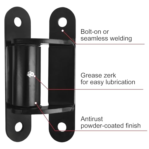 7" 2062P Heavy Duty Gate Hinges 1100lb Capacity - Bolt On/Weld On Carbon Steel Hinges for Driveway Gates, Fence & Barn Doors - Ball Bearing Design, Rust-Black Resistant Finish （2pcs）