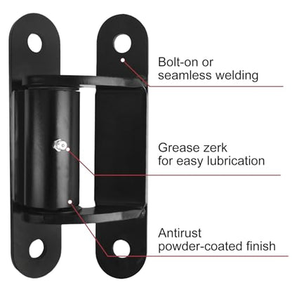 7" 2062P Heavy Duty Gate Hinges 1100lb Capacity - Bolt On/Weld On Carbon Steel Hinges for Driveway Gates, Fence & Barn Doors - Ball Bearing Design, Rust-Black Resistant Finish （2pcs）