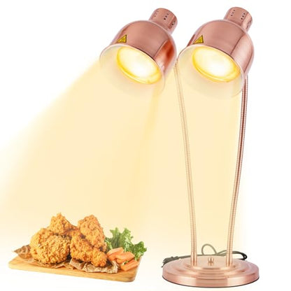 Food Warmer Lamp Heat Lamp with Bulbs for Food Heating Lamp Commercial Food Buffet Warmer Lamp Restaurant Food Service - color: Red Copper