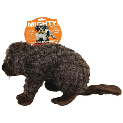 MIGHTY- Massive-Nature-Beaver- Squeaker-Multiple Layers. Made Durable, Strong & Tough. Interactive Play Dog Toy (Tug, Toss & Fetch). Machine Washable & Floats | Multiple Layers & Reinforced Seams , Washable and Floats , Mighty® Construction - color: Brown