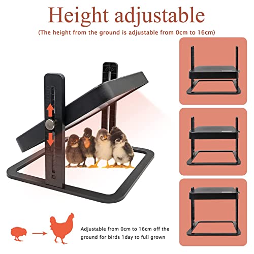 Chicken Brooder Heating Plate for Chicks and Ducklings with Adjustable Height and Angle,Safer Than Brooder Lamps Heater Keeps Up to 15 Chicks Warm