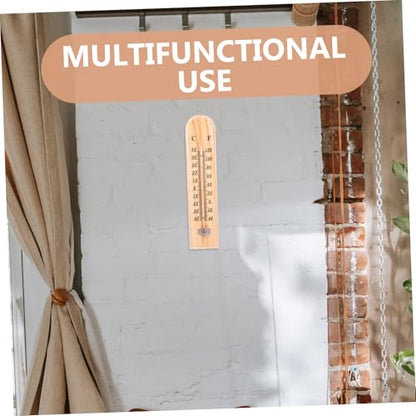 BESPORTBLE 2pcs Wooden Thermometer for Accurate Measurement and Livestock Farming Design for Indoor and Outdoor Use