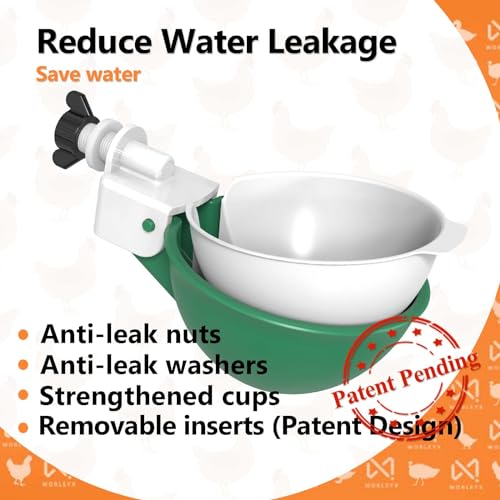 Large Automatic Chicken Waterer Cups, Chicken Water Feeder Suitable for Chicks, Duck, Goose, Turkey and Bunny, DIY Poultry Water Feeder Kit (5 Pack-Green) - color: Green, size: Pack of 5