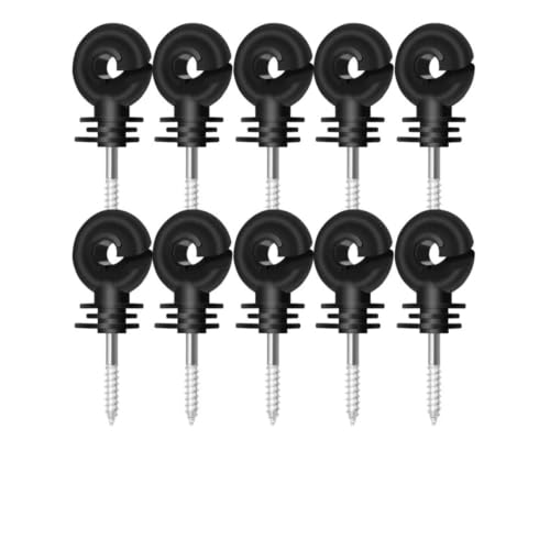 Electric Fencing Ring Insulators Garden Fencing Trellis Premium Electric Fence Insulators for Wire Connections Carbon Steel Insulator(10PCS) - size: 10PCS