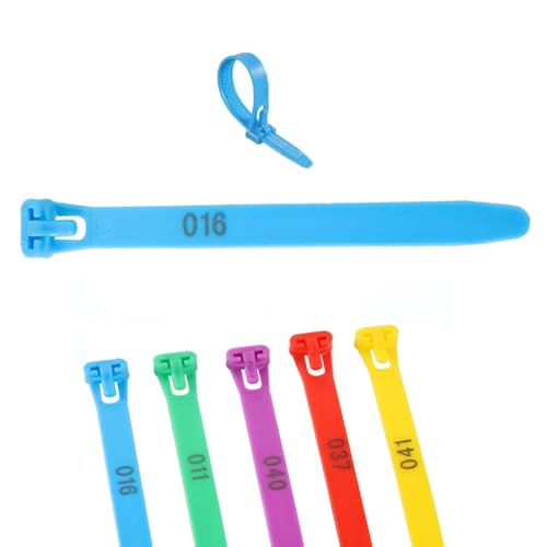 100 Chicken Leg Rings, Numbered Chicken Identification Leg Bands, Reusable for Ducks, Chicks, Chickens, Pigeons and Goose, Suitable for Poultry Raising or Management(6 Colors) blue 100pcs No Numbers - color: Blue, size: 100pcs No Numbers