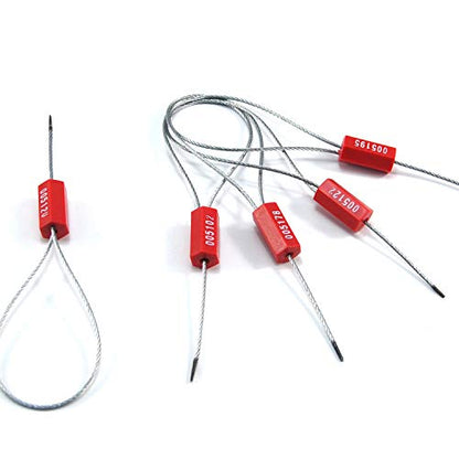 500 Wire Security Seals Numbered Steel Cable Seals Wire Tamper Seals Metal Wire Seals Steel Cable Tie Seals Pull Tight Cable Seal (Red) - color: Red, size: 500 Pcs