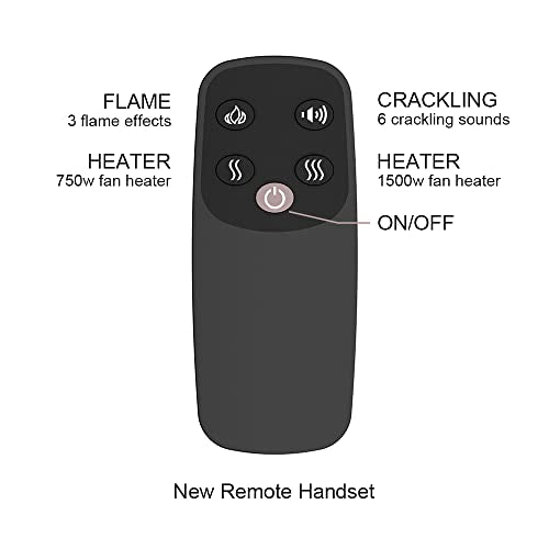 PuraFlame Klaus 33" x 21" Electric Fireplace Insert with Trim Kit, Fire Crackling Sound, Resin Log, Glass Door and Mesh Screen, 750/1500W Heater, Black - size: 33" Low with Trim
