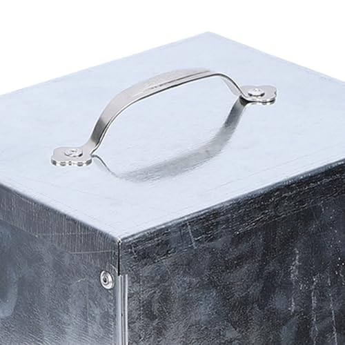 Focket Rabbit Feeder, Large Capacity Rain Proof Galvanized Metal Feeder, Outdoor Poultry with Rain Cover for Yard Garden