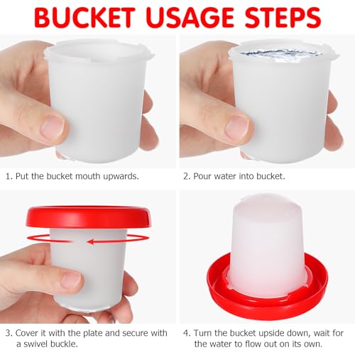 Chicken Feeder and Waterer Set Ducklings Quail Feeders Poultry Baby Chick Plastic Drinker and Waterer Kit for Farm and Brooder Use 4" X 3.5"