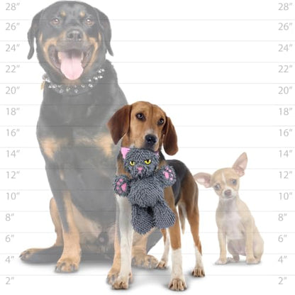 MIGHTY Tuffy 2 Pack Microfiber Medium Ball Cat Dog Toy | Ultra Durable Plush Toy with Multiple Layers & Reinforced Seams , Washable and Floats , Mighty® Construction - color: 2PK Grey Cat