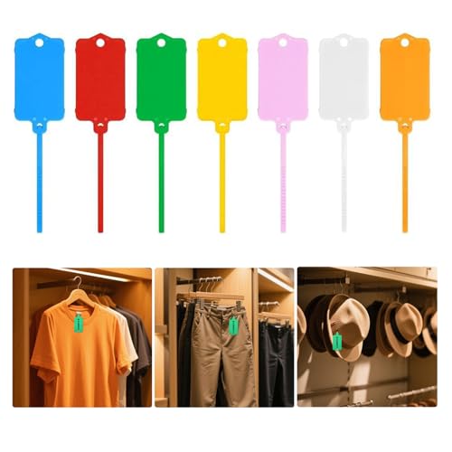 Blank Waterproof Plastic Tags for Labeling, Reusable Luggage Hanging Labeling Self-locking Shipping Seals, Storage Label Tags,Writable Mark Labels for Logistics and Organizing (Multicolor - M, 210pcs) - color: Multicolor - M, size: 210pcs