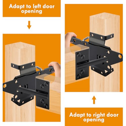 HOME MASTER HARDWARE Heavy Duty Self-Locking Gate Latch for Wooden Fence, Post Mount Automatic Gate Lock, Fence Gate Latch for Pool/Outdoor Garden/Vinyl, Black Finish