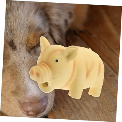 BESPORTBLE Dog Chewing Toy for Teeth Grinding Pig Shaped Squeaky Teething Plaything for Dogs and Puppies Interactive Pet Toy to Furniture Damage