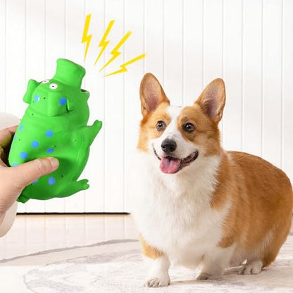 Dog Squeak Toy with Oinking Sounds, Pig Squeaky Dog Toy Latex Polka Dot Squeaky Pig Dogs Toys Rubber Chew Toys for Small, Medium and Large Dogs (Green, L) - color: Green, size: L