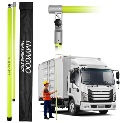 20FT Load Height Measuring Stick with Carrying Bag, Retractable Height Stick for Trucks, Truck Height Measuring Stick with Adjustable Pole, Accurately for Trucks, Car Haulers(Light Green)