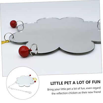 VANZACK Chicken Mirror Toy Bell Acrylic Hanging PET Accessory for Chickens and Birds One-Sided Reflective Surface for Coop and Brooder Enrichment