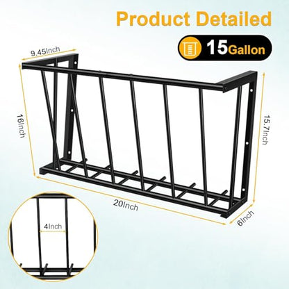 20'' Metal Wall Mount Hay Feeder, 15 Gallon Livestock Feeder for Goats Horses Cattle, Indoor/Outdoor Hay Rack Blanket Holder - size: 20 Inch