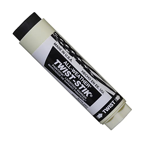 All-Weather Twist Stik Livestock Marker, 1-1/4" Diameter, 4-3/4" Length, Black (Pack of 12) - color: Black