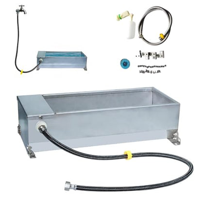 Stainless Steel Large Capacity Self Filling Animal Drinking Bowl,Self Filling Stainless Steel Livestock Water Trough,7.5L Large Capacity,for Cattle,Horses,Goats,Pigs,Dogs and Other Livestock