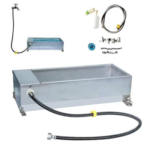 Stainless Steel Large Capacity Self Filling Animal Drinking Bowl,Self Filling Stainless Steel Livestock Water Trough,7.5L Large Capacity,for Cattle,Horses,Goats,Pigs,Dogs and Other Livestock