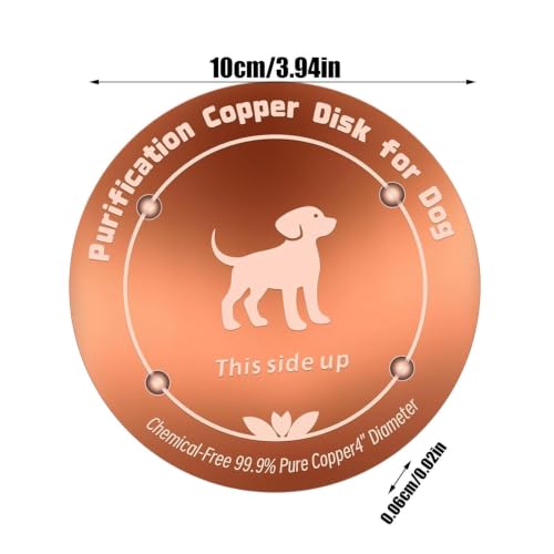 Copper Waterer Cleaning Disc, All Season Livestock Water Purifier Tray Keeps Water Clean for Poultry, Dogs & Cattle - size: dog