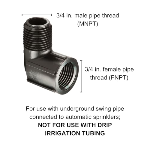 Rain Bird SWGS075S EZ Pipe Elbow Fitting, 3/4" Female x 3/4" Male, 1-Pack - size: 1 Pack, style: 1/2" MNPT x 3/4" FNPT Elbow