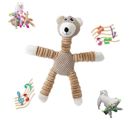 2026 Upgraded Dog Toys for Aggressive Chewers,Squeaker Inside Interactive Chew Toy with Hypoallergenic Filling | Oeko-TEX Certified Boredom Buster & Cuddle Companion(7.9 * 14.9in) (Brown Bear) - color: Brown Bear