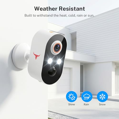1080P Wireless Security Camera Outdoor, Battery Powered, AI Human Detection, Color Night Vision, 2-Way Audio, IP65 Waterproof, 2.4G Wi-Fi, Cloud Storage (2 Spotlights)