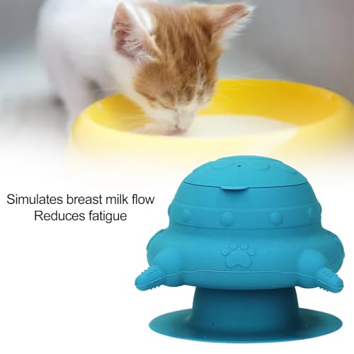 Silicone Puppy Milk Feeder 4 Nipples Small Puppy Nursing Station, Puppy Bottles Simulates Mother's Milk, Feeding Multiple Young Animals, Suitable for Pet Owners - color: Navy Blue