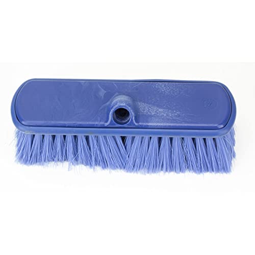 SPARTA Flo-Thru Heavy-Duty Deck Scrub Brush Nylon Bristled, Boat and Floor Scrub Broom with Protective Bumper for Floors and Large Equipment, Plastic, 9.5 Inches, Blue - color: Blue