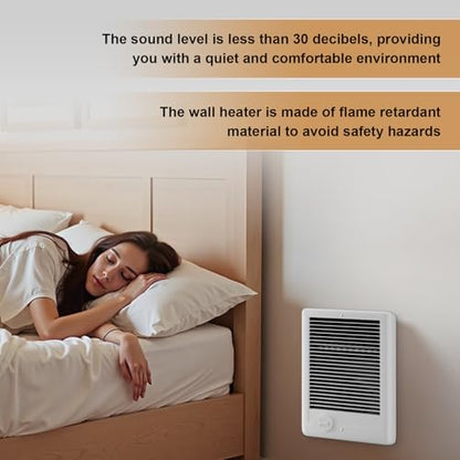 CSC202TW Electric Wall Heater Complete Unit with Thermostat, 2000 Watt 6825BUT, 240 Volt, Part 67507, White