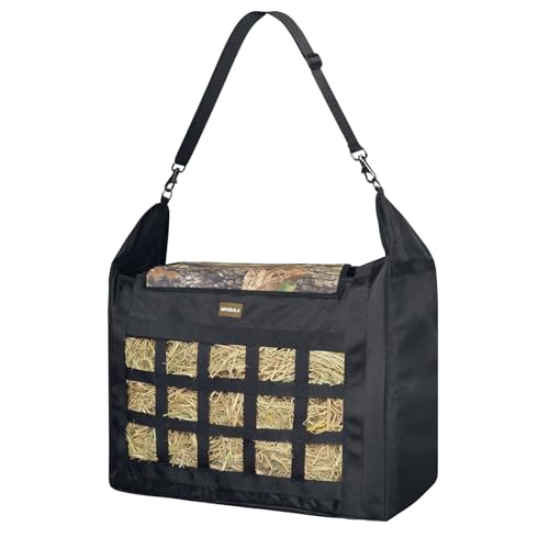 Hay Bag for Horses,Slow Feeder for Horse/Donkey/Goat, Premium 1680D Oxford Cloth,Easy to Fill and Hang with Extra Large Opening（Camo） - color: Camo