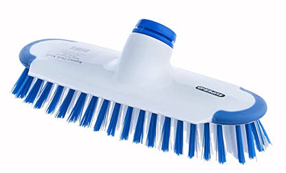 Superio Deck Scrub Brush Head Heavy Duty Stiff Bristles Replacement, Brush Refill with Scraper - Cleans Hot Tub, Swimming Pool, Granite Tiles, Bathroom, Patio, Kitchen, Wall, and Deck - size: Head Only | 9 in x 3 in Head